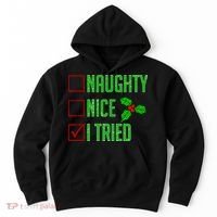 Naughty Nice I Tried Christmas Hoodie thumb 0