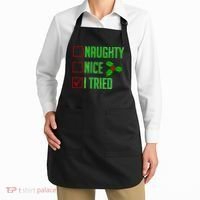 Naughty Nice I Tried Christmas Apron thumb 2