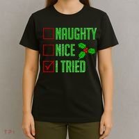 Naughty Nice I Tried Christmas T-Shirt thumb 4