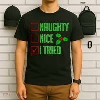 Naughty Nice I Tried Christmas T-Shirt thumb 6