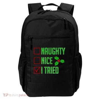Naughty Nice I Tried Christmas Backpack