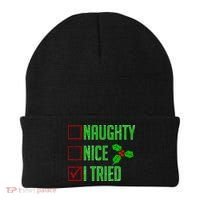 Naughty Nice I Tried Christmas Beanie thumb 0