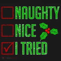 Naughty Nice I Tried Christmas Ornament thumb 1