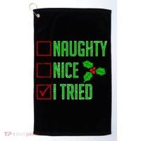 Naughty Nice I Tried Christmas Golf Towel thumb 0