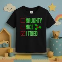 Naughty Nice I Tried Christmas Toddler T-Shirt thumb 3