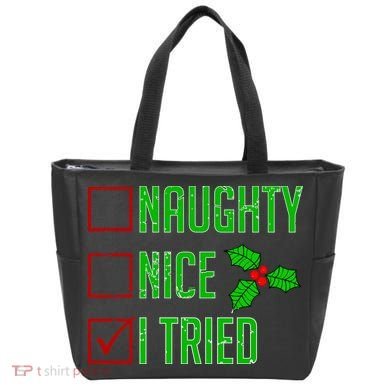 Naughty Nice I Tried Christmas Tote Bag