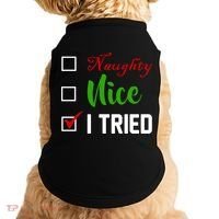 Naughty Nice I Tried Funny Xmas Doggie Tank thumb 0