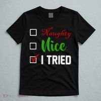 Naughty Nice I Tried Funny Xmas T-Shirt thumb 5