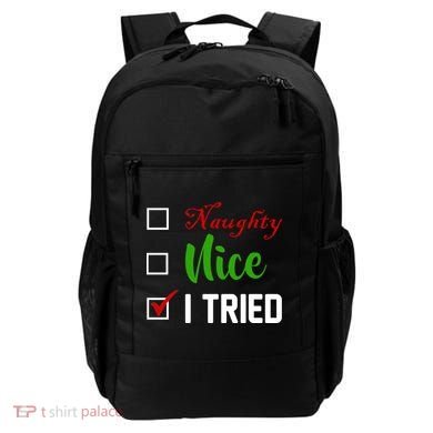Naughty Nice I Tried Funny Xmas Backpack