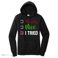 Naughty Nice I Tried Funny Xmas Women's Hoodie thumb 0