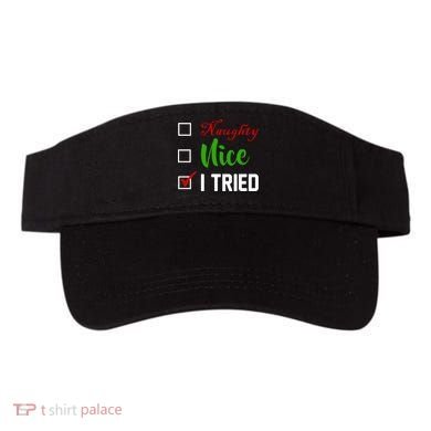 Naughty Nice I Tried Funny Xmas Visor