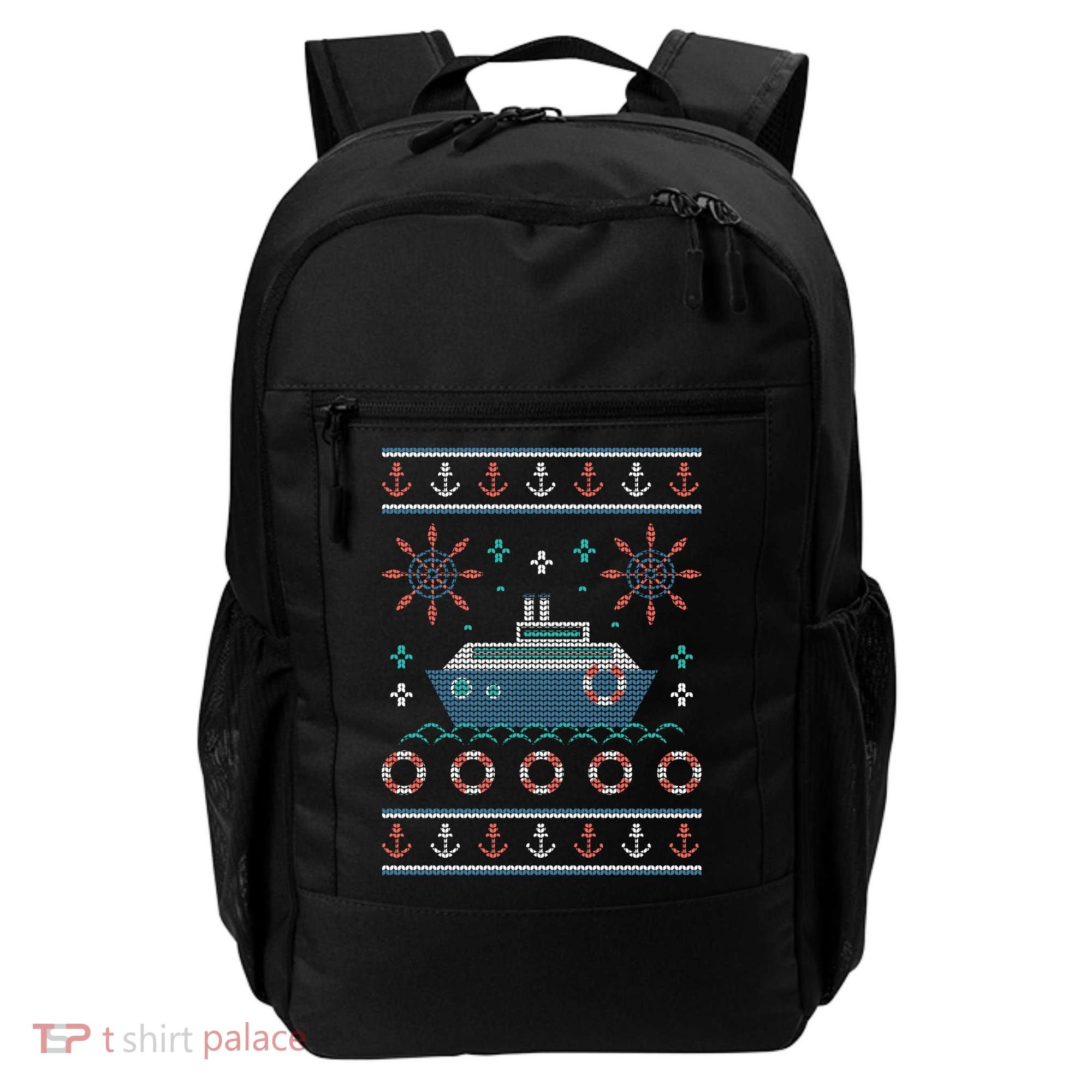 Nautical Ship Boat Ugly Christmas Sweater Backpack