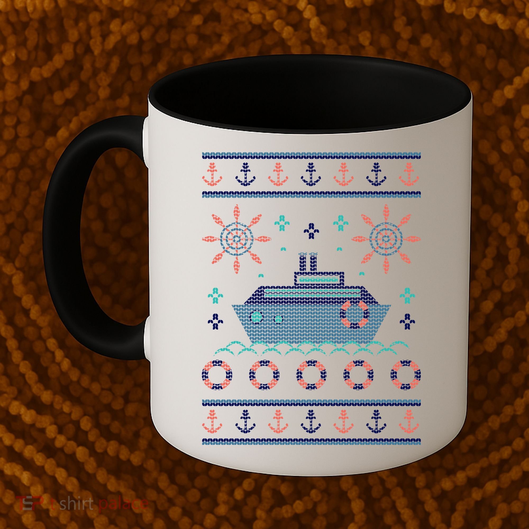Nautical Ship Boat Ugly Christmas Sweater Coffee Mug