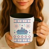 Nautical Ship Boat Ugly Christmas Sweater Coffee Mug thumb 3