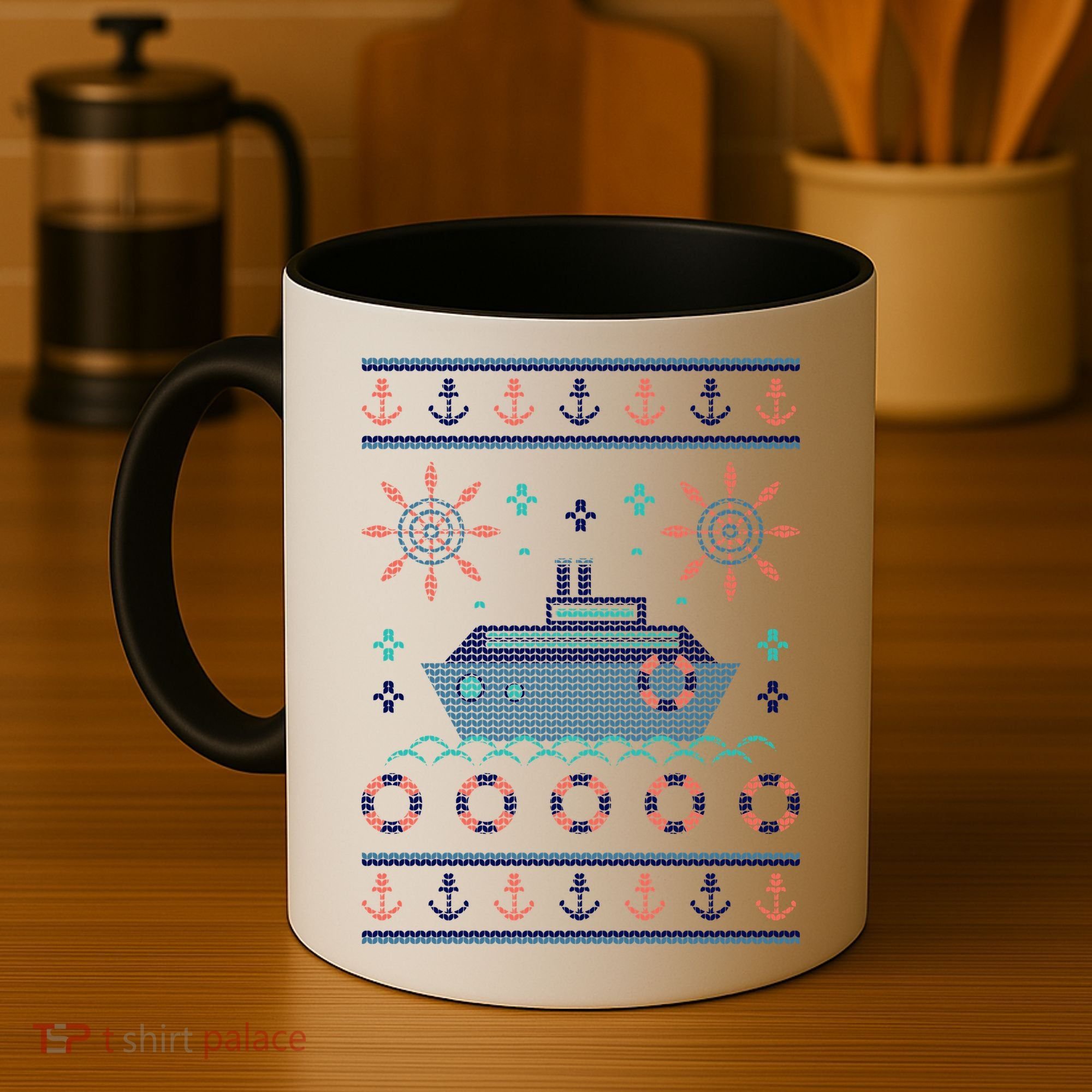 Nautical Ship Boat Ugly Christmas Sweater Coffee Mug