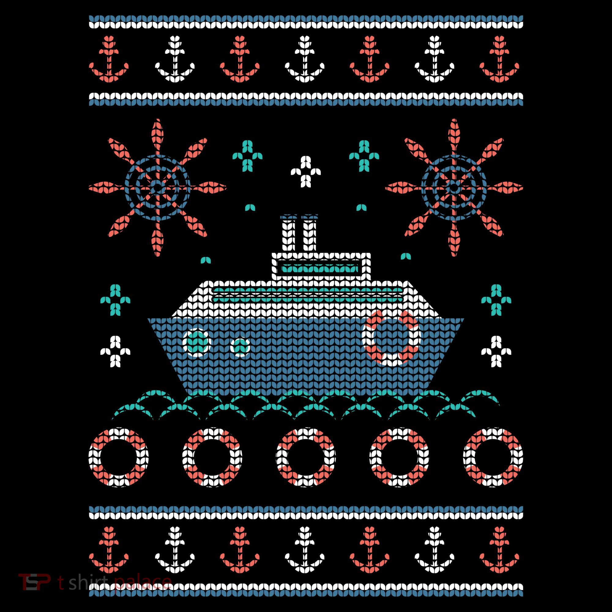 Nautical Ship Boat Ugly Christmas Sweater Ornament