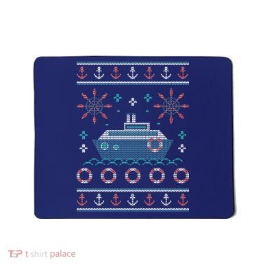 Nautical Ship Boat Ugly Christmas Sweater Mousepad