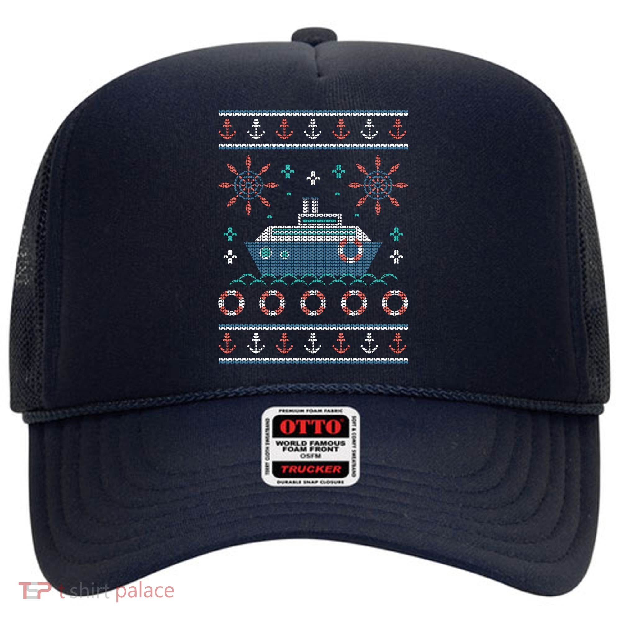 Nautical Ship Boat Ugly Christmas Sweater Hat