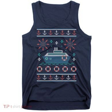 Nautical Ship Boat Ugly Christmas Sweater Tank Top