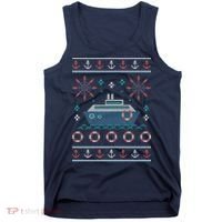 Nautical Ship Boat Ugly Christmas Sweater Tank Top thumb 0