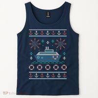 Nautical Ship Boat Ugly Christmas Sweater Tank Top thumb 2