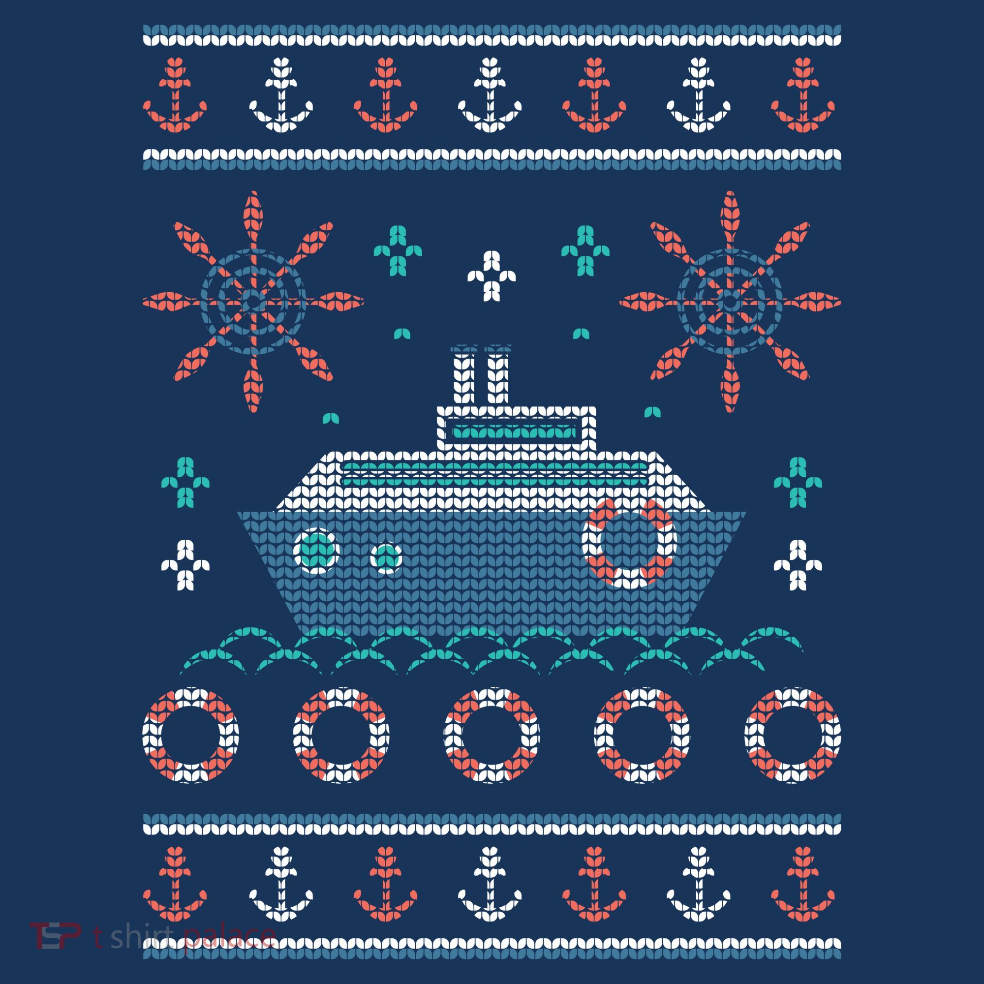 Nautical Ship Boat Ugly Christmas Sweater Women's Long Sleeve Shirt