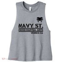Navy St Mix Martial Arts Venice California Snake Logo Women's Racerback Cropped Tank thumb 0