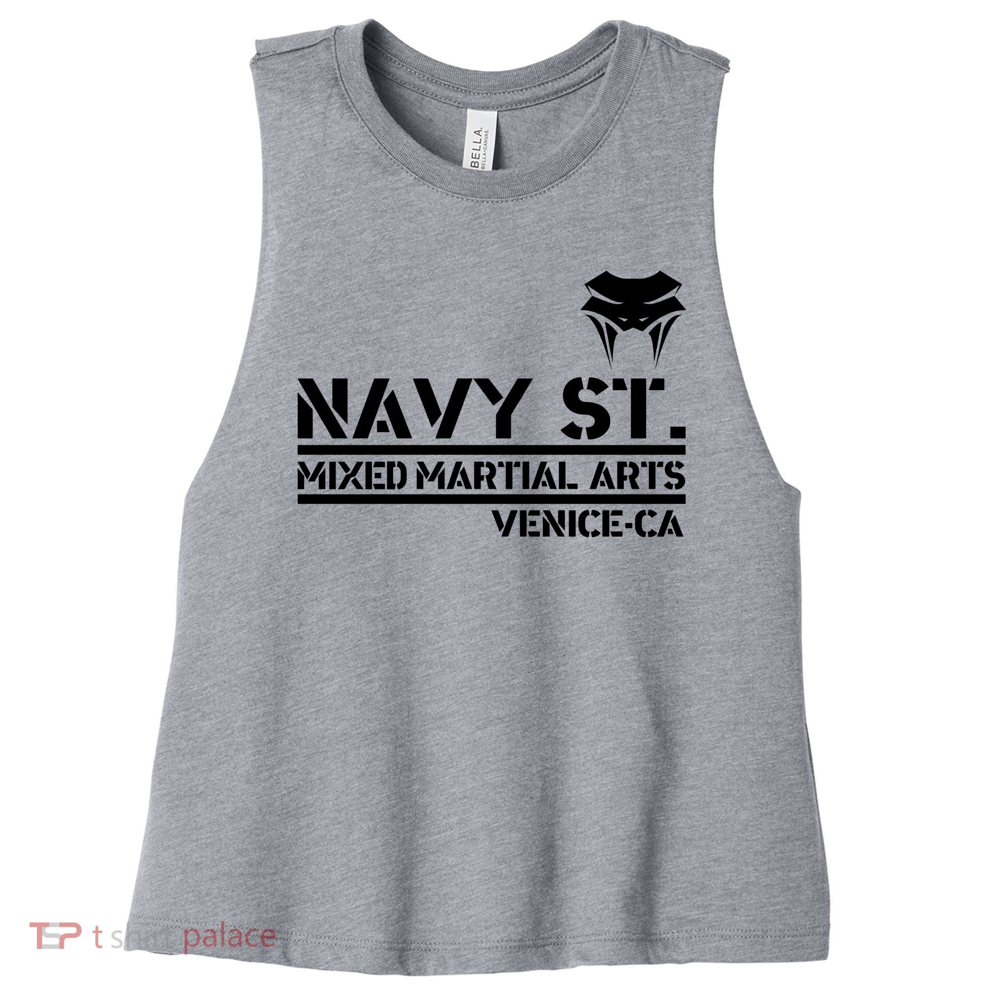 Navy St Mix Martial Arts Venice California Snake Logo Women's Racerback Cropped Tank