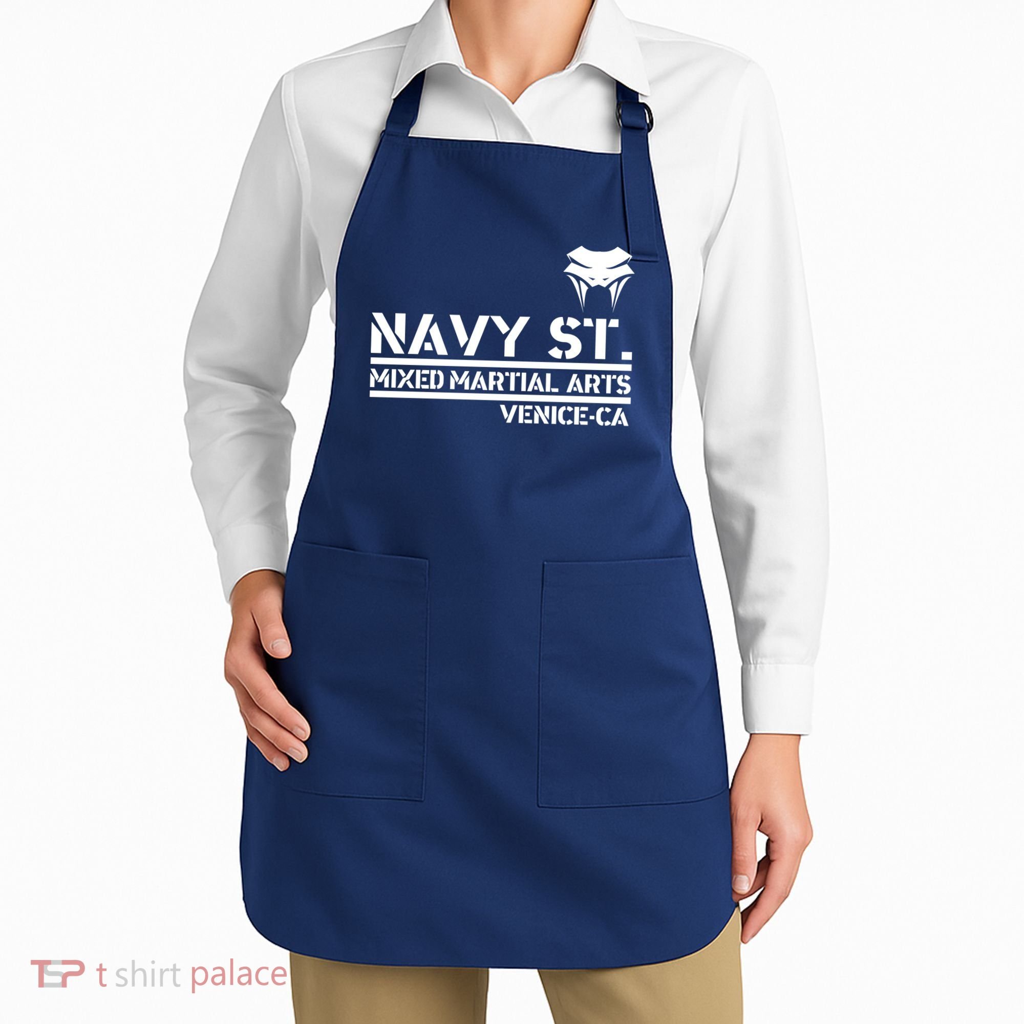 Navy St Mix Martial Arts Venice California Snake Logo Apron