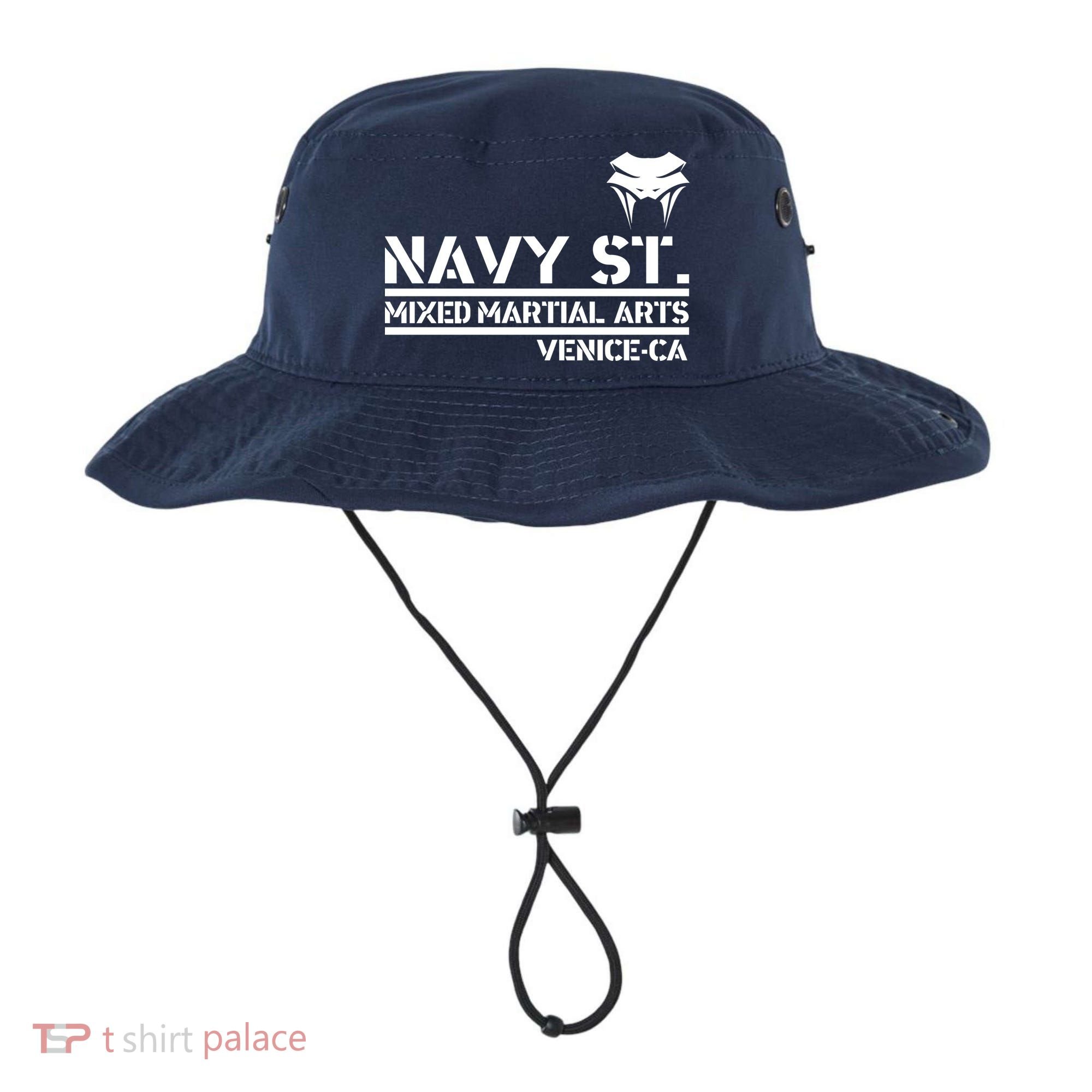 Navy St Mix Martial Arts Venice California Snake Logo Bucket Hat