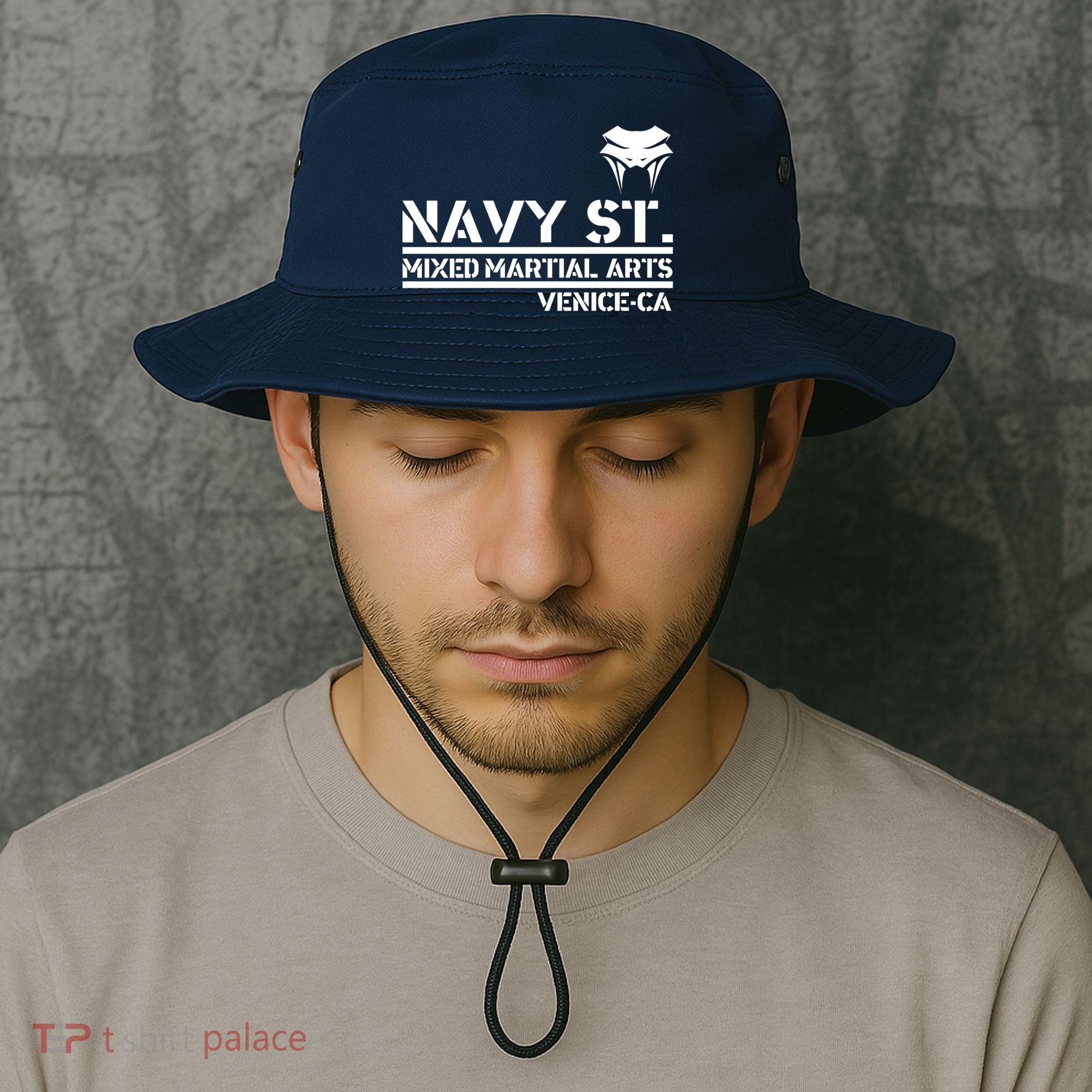 Navy St Mix Martial Arts Venice California Snake Logo Bucket Hat