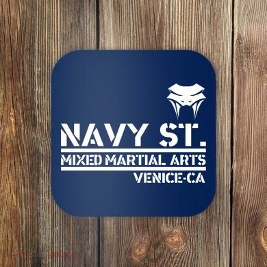 Navy St Mix Martial Arts Venice California Snake Logo Coaster
