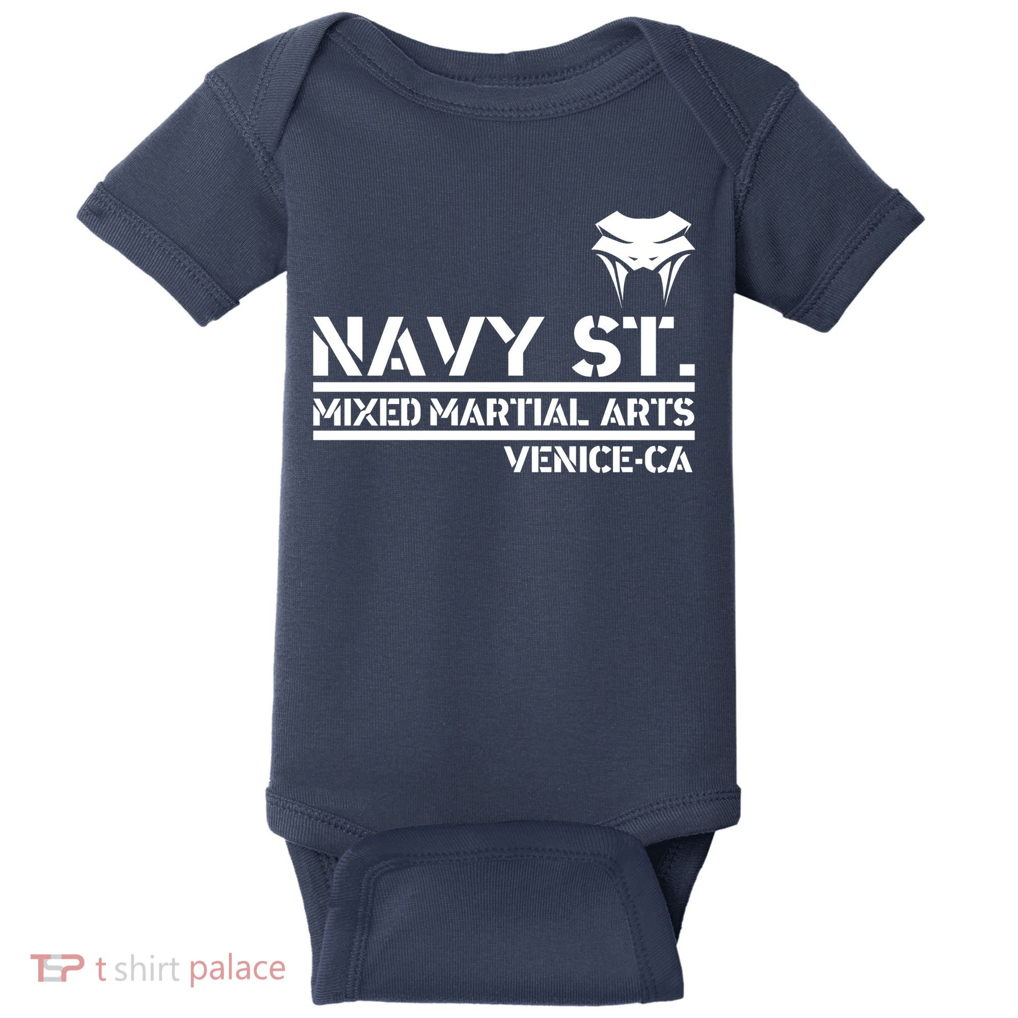 Navy St Mix Martial Arts Venice California Snake Logo Baby Bodysuit