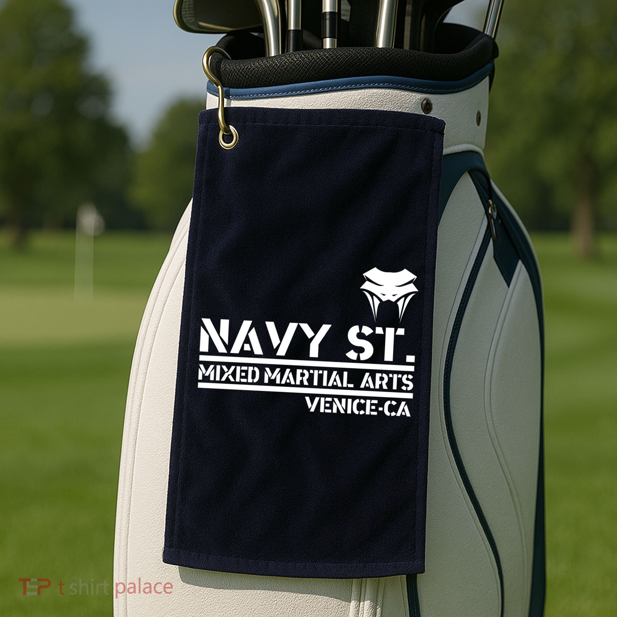 Navy St Mix Martial Arts Venice California Snake Logo Golf Towel