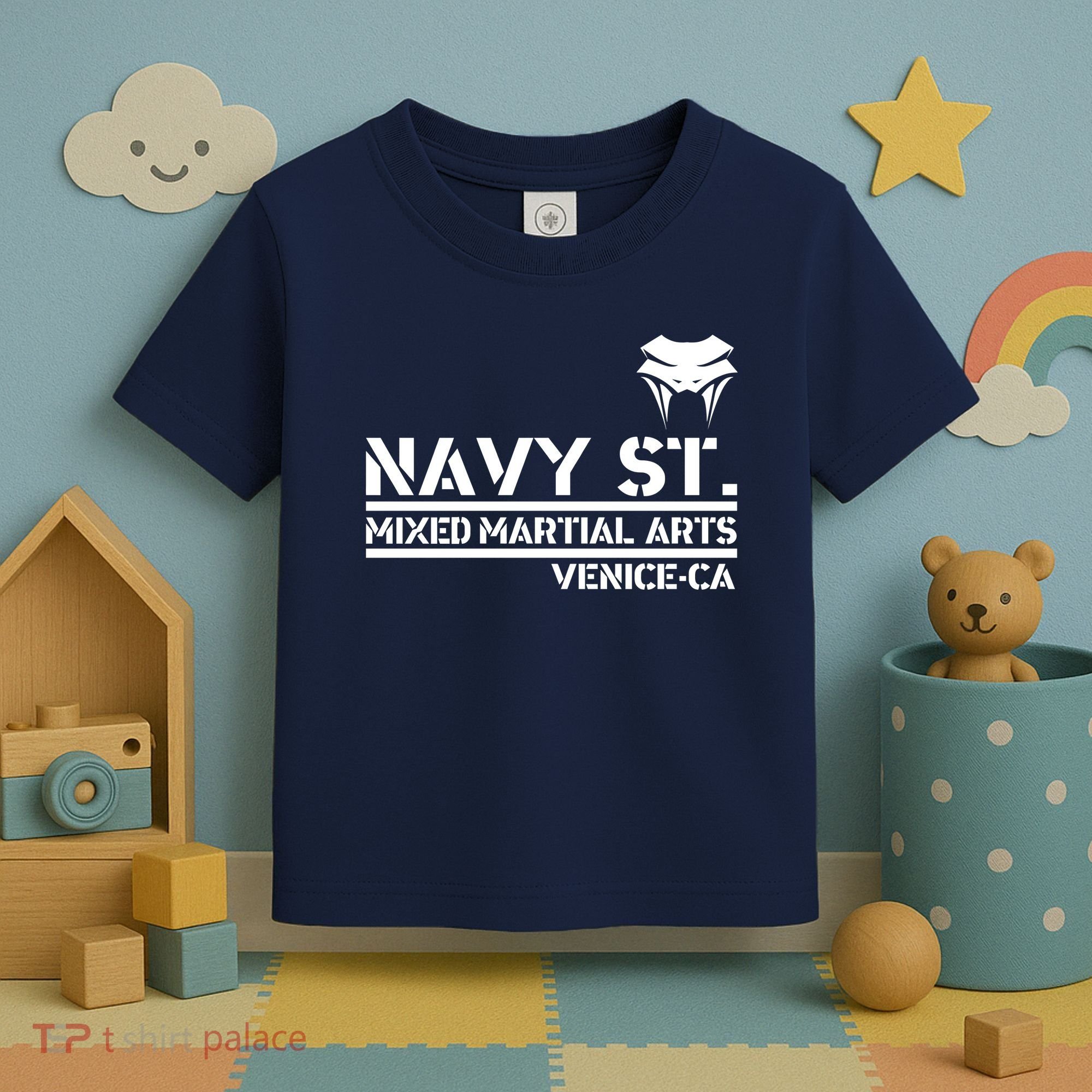 Navy St Mix Martial Arts Venice California Snake Logo Toddler T-Shirt