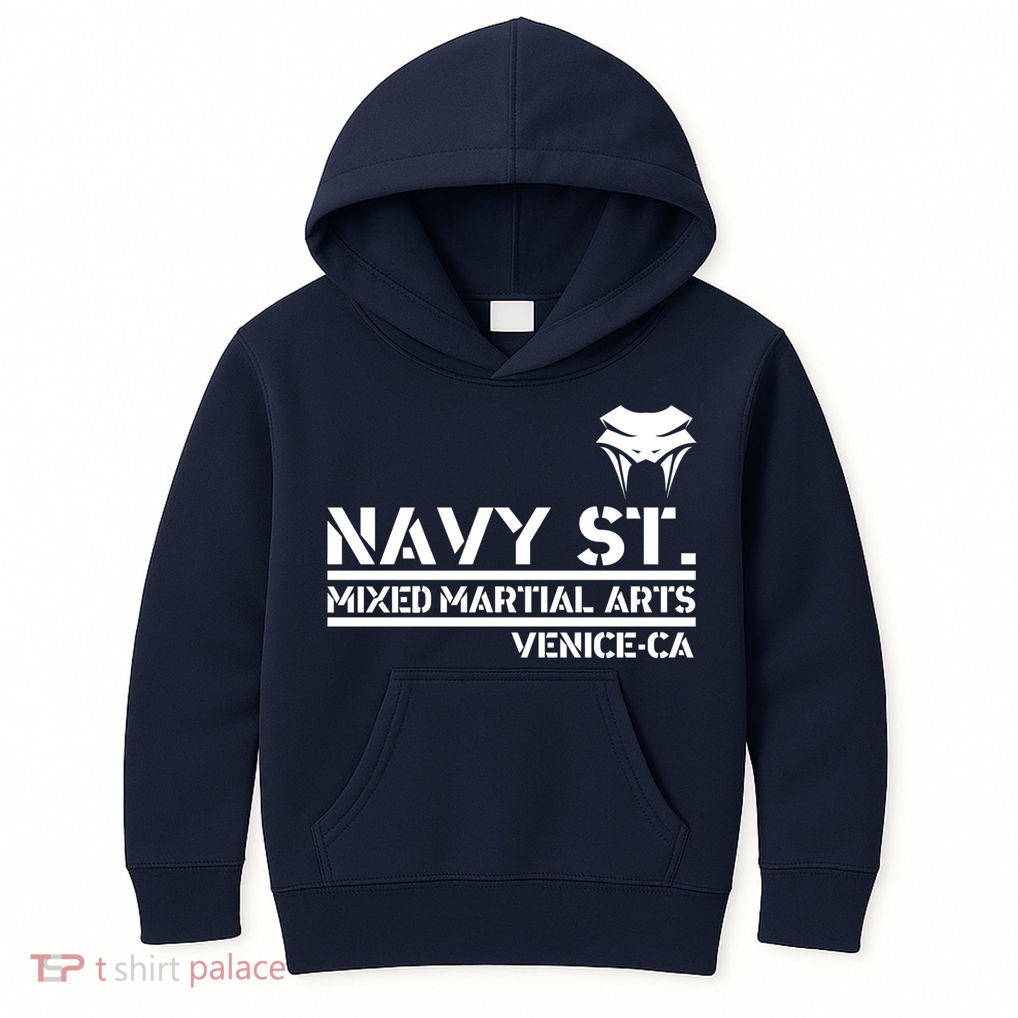 Navy St Mix Martial Arts Venice California Snake Logo Kids Hoodie
