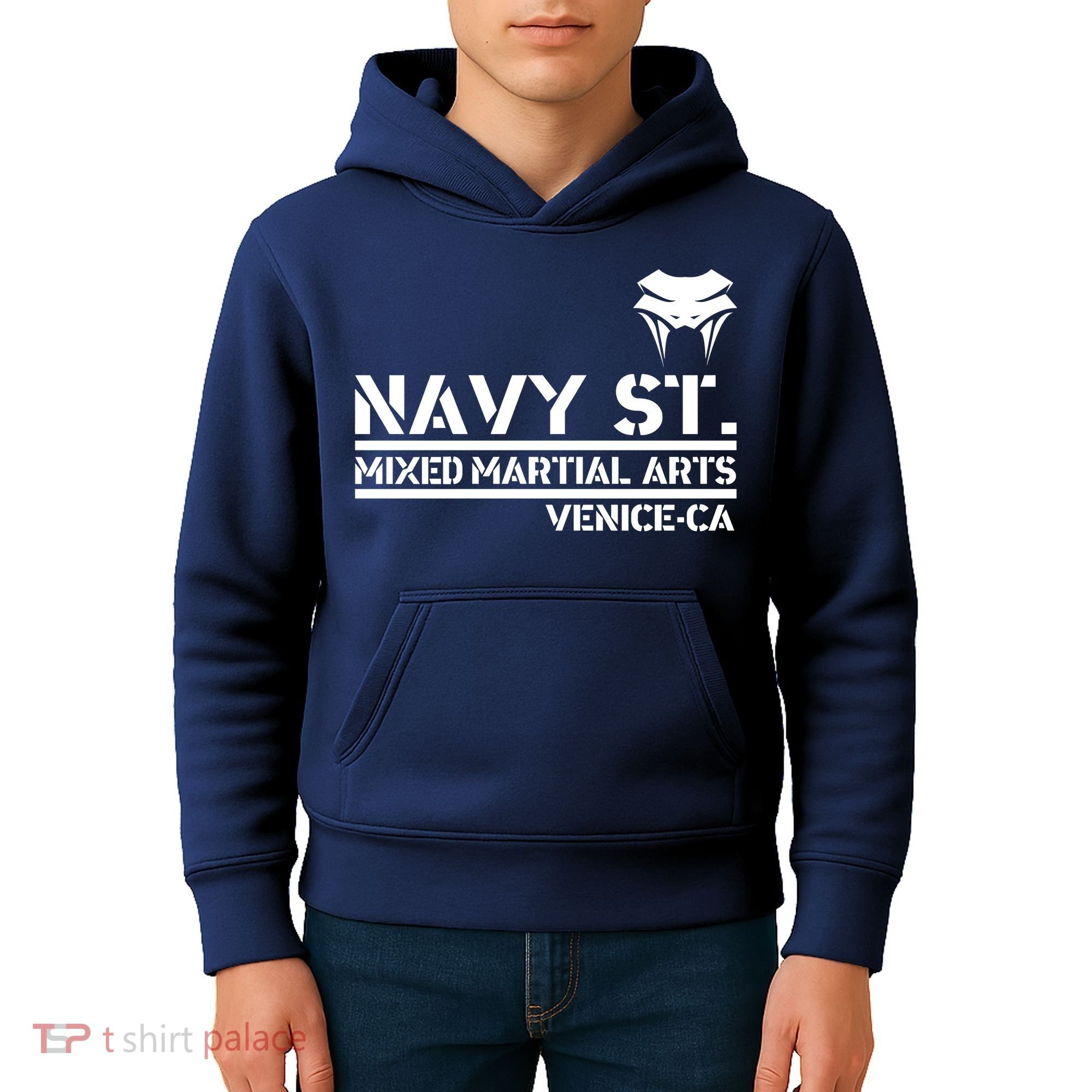 Navy St Mix Martial Arts Venice California Snake Logo Kids Hoodie