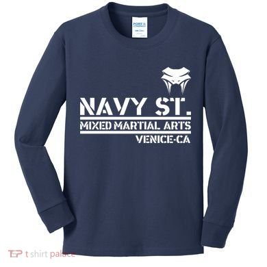Navy St Mix Martial Arts Venice California Snake Logo Kids Long Sleeve Shirt