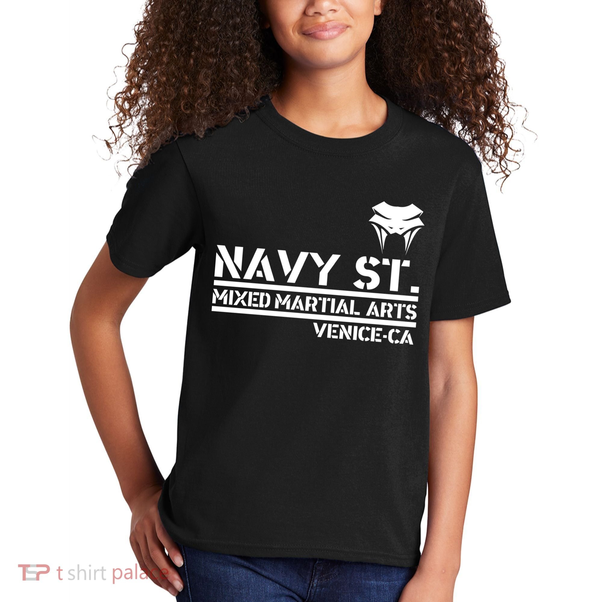 Navy St Mix Martial Arts Venice California Snake Logo Kids T-Shirt