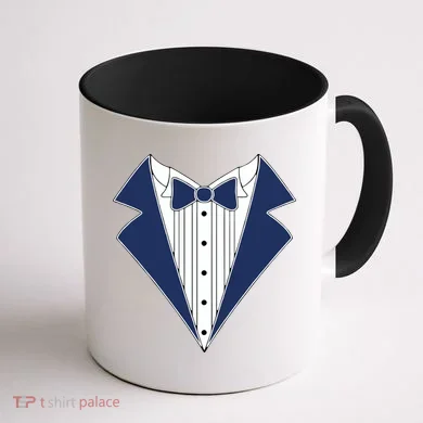 Navy Tux Tuxedo Coffee Mug back