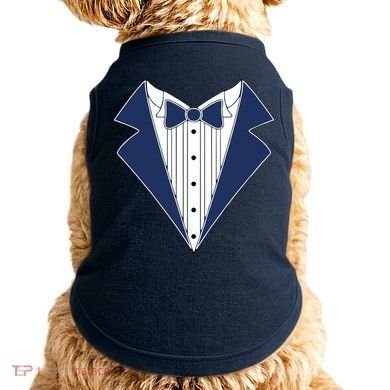 Navy Tux Tuxedo Doggie Tank