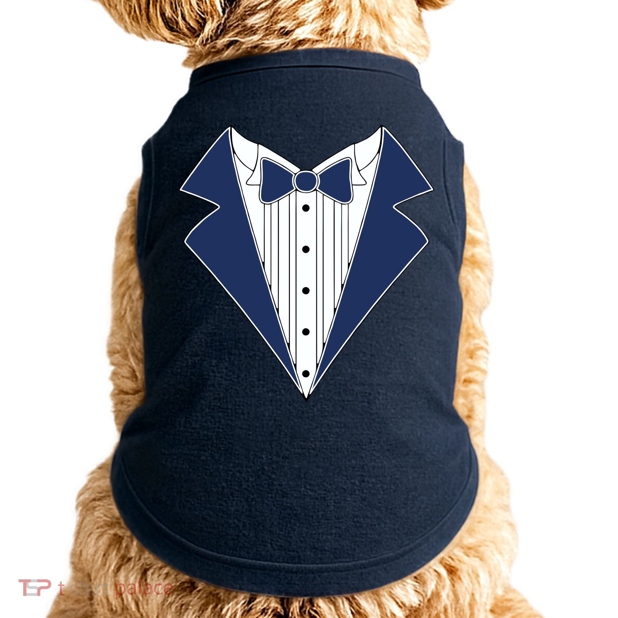 Navy Tux Tuxedo Doggie Tank