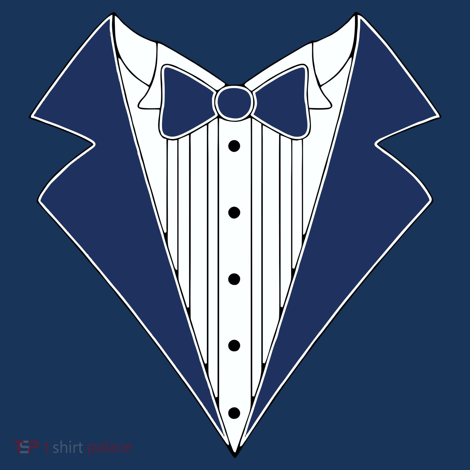 Navy Tux Tuxedo Long Sleeve Shirt