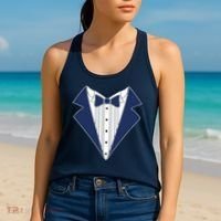 Navy Tux Tuxedo Women's Tank Top thumb 2