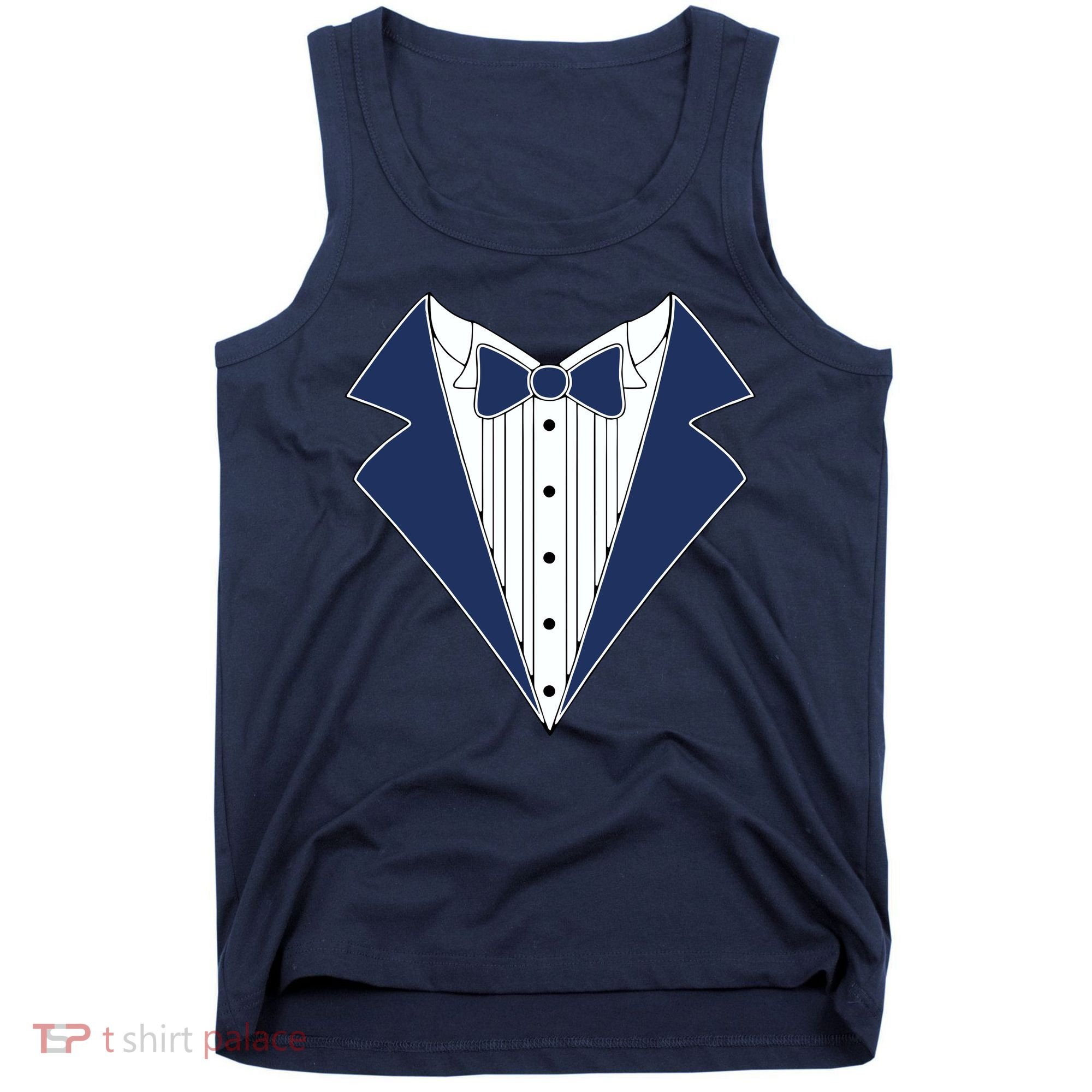 Navy Tux Tuxedo Tank Top