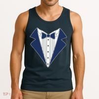 Navy Tux Tuxedo Tank Top thumb 3