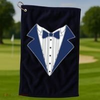 Navy Tux Tuxedo Golf Towel thumb 1