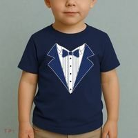 Navy Tux Tuxedo Toddler T-Shirt thumb 2