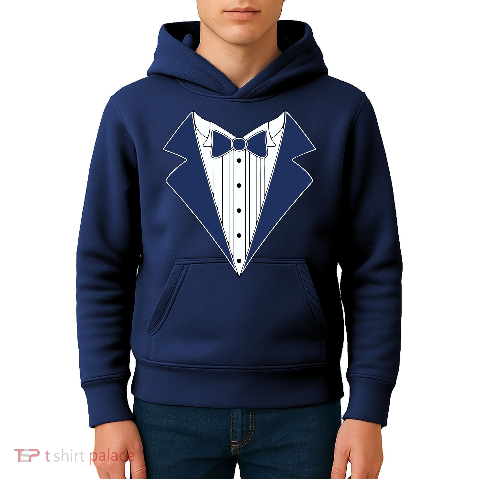 Navy Tux Tuxedo Kids Hoodie