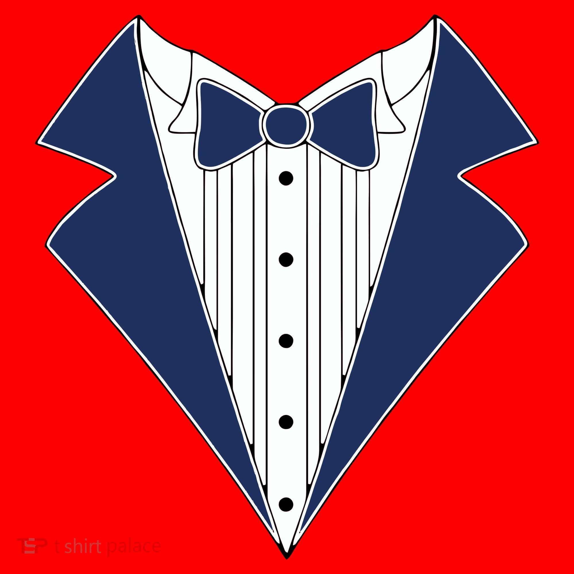 Navy Tux Tuxedo Santa Hat
